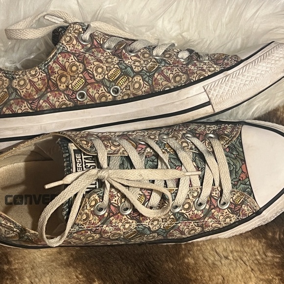 Converse Chuck Taylor All Star Day Of Dead Sugar Skulls Sneakers! Bueno! Sz 9 - Picture 2 of 7